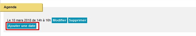 Ajouter une date dans l'agenda