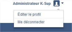 Menu compte utilisateur