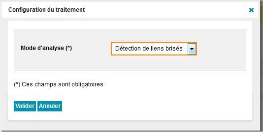 configuration du script d'analyse de contenu