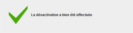 confirmation de désactivation d'une extension