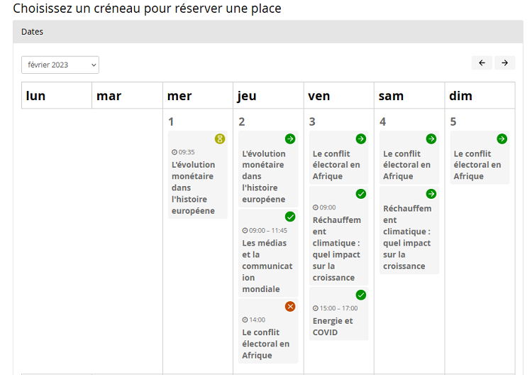 Variable Couleur évènements à venir - exemple vert pomme