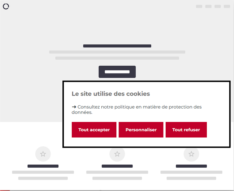 E-PRIVACY - Bandeau utilisateur avec actions proposées