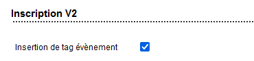 Inscription - Rôle Responsable évènement - insertion de tag évènement
