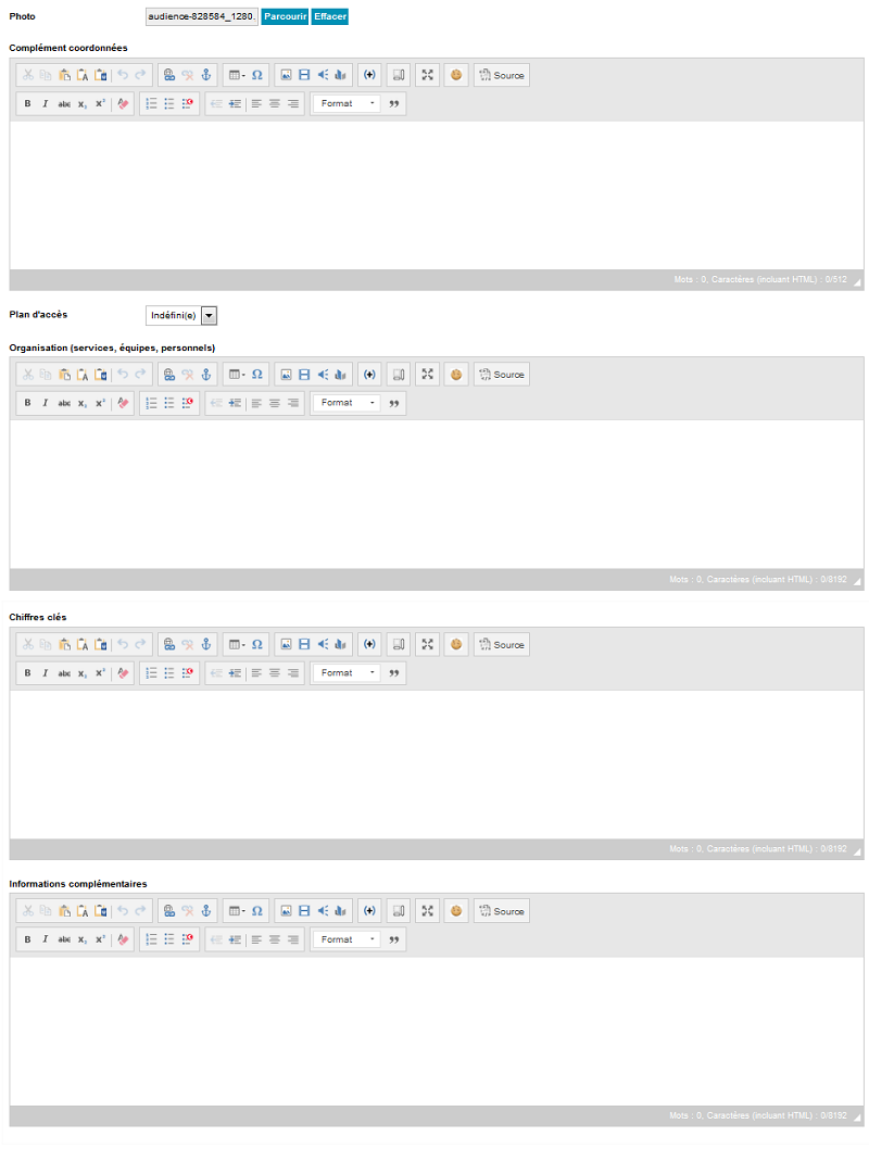 Structure K-Portal - onglet infos complémentaires