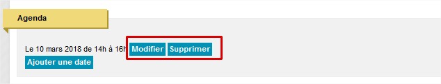 supprimer ou modifier une date de l'agenda