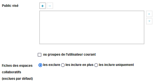 Tableau de bord - Critères de sélection